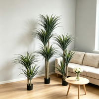 Arbre en plastique Dracaena vert en pot pour la décoration intérieure et extérieure, maison, bureau, jardin, décoration de la maison, plantes artificielles