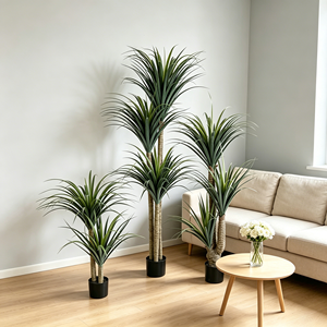 Arbre en plastique Dracaena vert en pot pour la décoration intérieure et extérieure, maison, bureau, jardin, décoration de la maison, plantes artificielles - Product Image 1