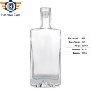 จุกแก้ว500มล. ขวดแก้วหินเหล็กไฟพื้นภูเขาสำหรับจินรัมวิสกี้ผลิตจากโรงงาน - Product Image 2