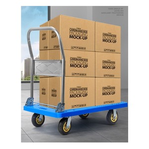<b>Flat</b> <b>Trolley</b> Warehouse Cargo Handling Logistics Silent <b>Trolley</b> Four-wheel Transportation Tool - Product Image 3