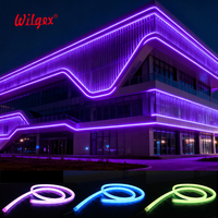 Bande LED néon flexible en silicone 8 mm D22 DC24V RGB 120 LED/m, 360 degrés, indice de protection IP67, éclairage paysager Wilgex