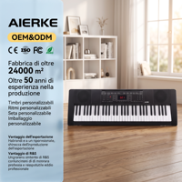 Teclado electrónico digital para principiantes AIERKE ARK-150 61 teclas con pantalla LED y ritmos 300