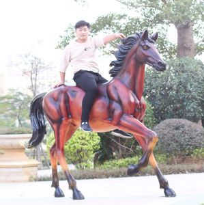 <span class=keywords><strong>Sculpture</strong></span> de cheval de course en résine et fibre de verre pour la décoration artisanale de jardin et de parc en extérieur - Product Image 3