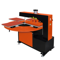 Nouvelle machine de presse à chaud pneumatique à plat entièrement automatique à 4 stations, 4 plateaux rotatifs, pour sublimation DTF, vêtements et polos
