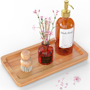 <b>Bamboo</b> Tray Rectangular Minimalist Design For <b>Soap</b> <b>Dish</b> And Home Decor Floral Pattern - Product Image 1