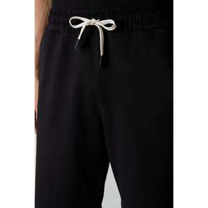 ชุดกางเกงขาสั้นผู้ชายทรงโอเวอร์ไซส์ผ้าฝ้ายสีดำ 100% ผ้าฝ้ายเนื้อพื้นฐาน รุ่น 85249 - Product Image 5