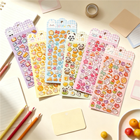 Feuilles d'autocollants en gelée 3D gaufrée effet cristal, autocollants gonflés en résine Kawaii pour scrapbooking, journal, agenda, décoration de coque de téléphone