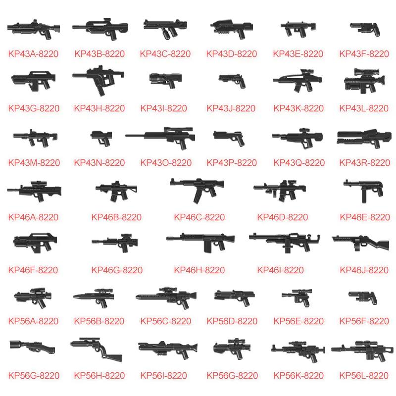 50 Pcs/Lot Armes Pack WW2 Militaire Swat Sniper Soldat Pistolet Armée Accessoires Mini Guerre Future MOC Blocs de Construction Enfants Jouets