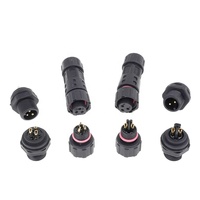 Panneau mâle avant en plastique IP68 M12 vers connecteur d'alimentation mâle pour fil de connexion
