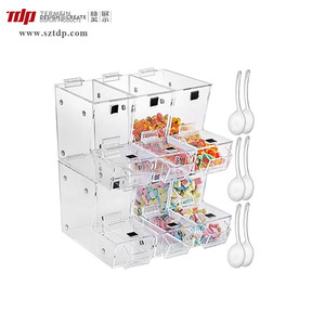 Tdp plexiglass Nhà cung cấp tùy chỉnh <span class=keywords><strong>Acrylic</strong></span> siêu thị Kẹo hộp lucite kẹo bin - Product Image 6