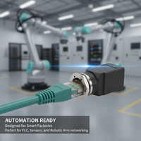 Adaptateur M12 mâle, connecteur à angle de 90 degrés, RJ45, catégorie de produits : connecteurs circulaires, connecteur