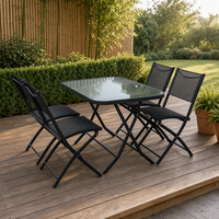 Uplion Ensemble de meubles de patio d'extérieur au design moderne, vente en gros de 4 chaises, table de jardin pliante avec salle à manger en métal pour l'atelier de la salle du parc