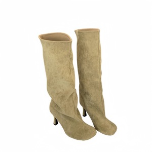 Factory Direct Supply 2026 New Style Elegant Simple <b>High</b> Heel Round Toe Tall Boots Versatile Solid Color Slip-on Boots - Product Image 5