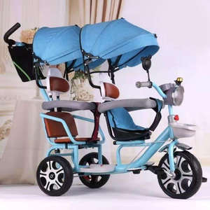 รถเข็นเด็กสามล้อสำหรับฝาแฝด <span class=keywords><strong>3</strong></span> ล้อ พร้อมที่จับสำหรับเข็น ขายตรงจากโรงงานจีน - Product Image 6
