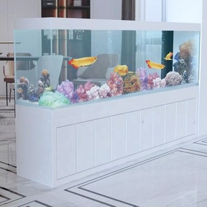 Akuarium Besar berkualitas tinggi kustom kaca Super putih lemari arwana akuarium tangki ikan grosir - Product Image 4