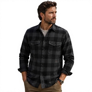 <b>Mens</b> Long Sleeve Solid <b>Flannel</b> <b>Shirt</b> Oversized Casual 100 Cotton Knitted Breathable Button <b>Shirt</b> Soft - Product Image 2
