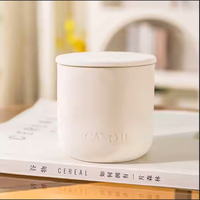 Pots à bougies en céramique simples de haute qualité avec couvercles Logo personnalisé en gros écologique et sain pour ensembles de diffuseurs à roseaux