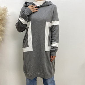 Sudadera con capucha informal para mujer, ropa islámica sencilla de <span class=keywords><strong>manga</strong></span> <span class=keywords><strong>larga</strong></span>, <span class=keywords><strong>blusa</strong></span> térmica de algodón para otoño e invierno, 2246 - Product Image 3
