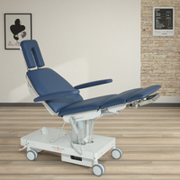 Table de massage médicale entièrement électrique pour podologie, utilisation hospitalière, avec dossier et repose-jambes réglables, table ophtalmique médicale
