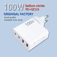 Pengisi daya USB C lipat 100W GaN, pengisi daya dinding Multi 4-Port PD Multi Untuk Laptop portabel