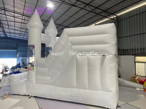 Casa de rebote de boda blanca de Pvc gigante de 3,5 m, castillo hinchable, casa de rebote inflable Moonwalk - Product Image 4