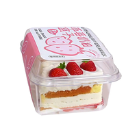 Mini Gâteau Desserts Cuisson Clair Transparent Carré En Plastique Récipient Rotondité Boîte D'emballage Base Dorée Alimentaire Gelée Jus Sucre