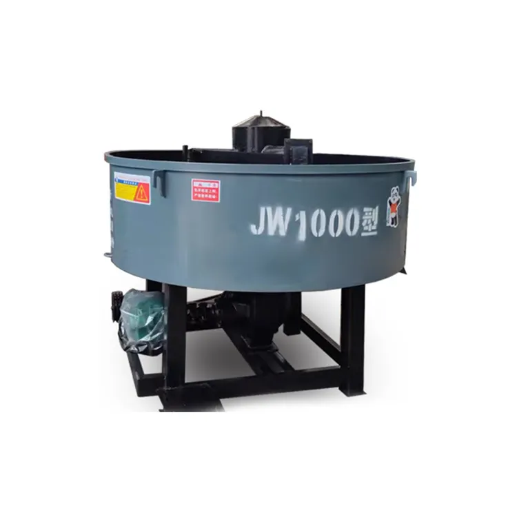 JW1000-mezclador eléctrico de hormigón, máquina mezcladora Vertical de hormigón, de boca plana, proveedor Chino