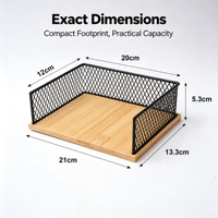 Organisateur de rangement ouvert en bambou, plateau de bureau polyvalent pour bureau, salle de bain, cuisine, support de bureau pour stylos, maquillage et articles divers