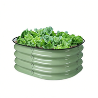 Kit de jardinière ronde en acier galvanisé 2x2x1 pieds, bac à plantes en métal pour la culture de légumes