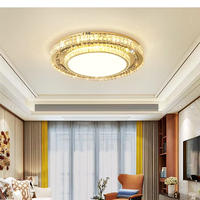 Plafonnier LED intelligent de luxe pour salon et chambre à coucher, avec éclairage floral décoratif en cristal