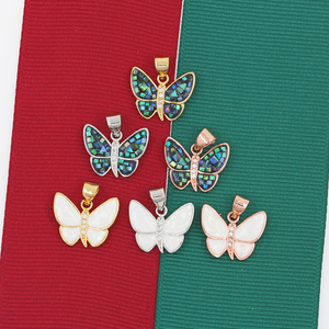 Beau papillon foncé pierre précieuse émail luxe Hip Hop collier breloques et pendentifs bijoux pour femmes - Product Image 3