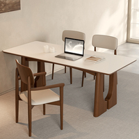 Table à manger moderne de luxe avec plateau en marbre et 6 chaises pliables et durables, gain de place pour hôtels, villas et salles à manger