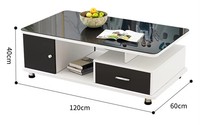 Ensemble de 3 meubles de salon modernes : meuble TV style chaise et table basse en verre, avec table basse intégrée au meuble TV