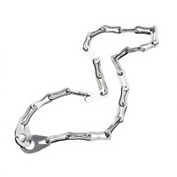 Collier ras du cou minimaliste en acier inoxydable électroplaqué à motif squelette, style français, design de niche pour femme, chaîne tendance