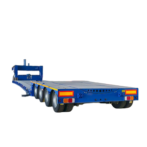 80 tonnes robuste détachable col de cygne Lowboy camion tracteur semi-remorque à trois essieux lit bas extensible Drop Cargo remorque utilitaire - Product Image 4