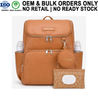 Sac à dos multifonctionnel en cuir PU isolé pour bébé, avec mini pochette, idéal pour les mamans en déplacement et l'usage quotidien en extérieur – Fabrication OEM