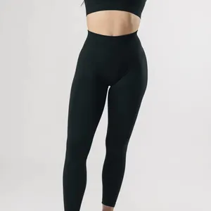 Solid Color Sportswear Running Yoga Pants Energy Elastic Trousers Gym Leggings Supplier