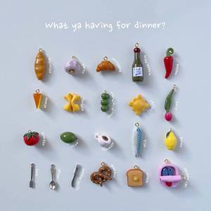 Manna những gì bạn có cho bữa ăn tối đồng mạ dễ thương Mini nhựa trái cây thực phẩm quyến rũ tùy chỉnh thiết kế đồ trang sức của riêng bạn - Product Image 2