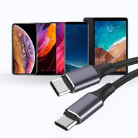 Câble USB C vers USB C 100W 5A PD à charge rapide, câble de données tressé en nylon pour ordinateur portable, téléphone, tablette, MacBook