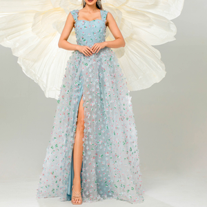 <span class=keywords><strong>Abito</strong></span> da sera senza maniche da <span class=keywords><strong>donna</strong></span> con collo quadrato con bretella lunga Posmi maglia oscillante elegante stile Swing - Product Image 1