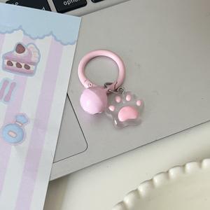 Pendentif clochette circulaire motif patte de chat pour sac à dos, porte-clés, cadeau pour meilleure amie, vente en gros - Product Image 1