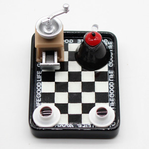 Miniature de <span class=keywords><strong>maison</strong></span> de poupée : Ensemble de jeu cafetière et grains de café, modèle de nourriture pour le thé du matin, en papier, pour <span class=keywords><strong>maison</strong></span> de poupée - Product Image 4