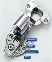 Fournisseur d'usine Charnières de porte de meuble et de fenêtre sans cadre à fermeture amortie entièrement recouvertes 35 mm 105 degrés pour meubles