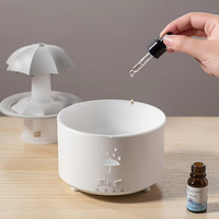 Diffuseur d'arômes parfumés en forme de parapluie, machine à brume froide ultrasonique, humidificateur d'air, diffuseur d'huiles essentielles, humidificateur à effet de pluie RGB pour la maison