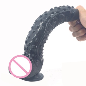 FAAK-G130 Dildo Monstre de 10 Pouces Long, Côtelé et Clouté, en Silicone Souple, Jouet Sexuel, Plug Anal pour Femmes - Product Image 3