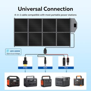 แผงโซลาร์เซลล์พับได้ ALECTER 400W ประสิทธิภาพสูง 23% ผลิตจากซิลิคอนโมโนคริสตัลไลน์ สำหรับกิจกรรมกลางแจ้ง ตั้งแคมป์ เดินป่า ใช้กับสถานีพลังงาน - Product Image 6