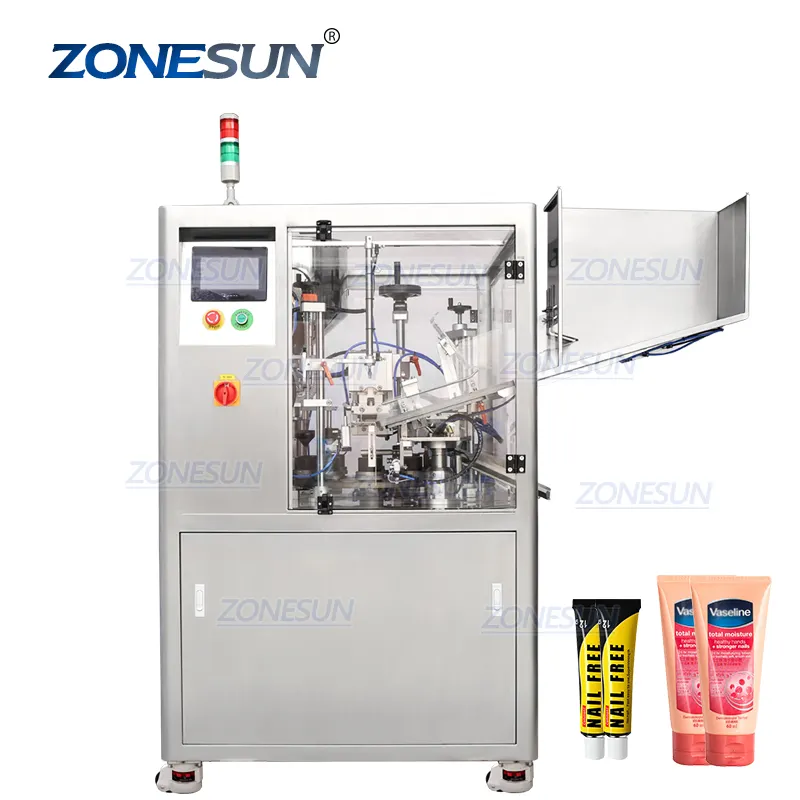 ZONESUN Automatic Plastic Toothpaste Cosmetic Cream Lipgloss Ointment Small Honey Dressing Soft Tube Filling and Sealing Machine