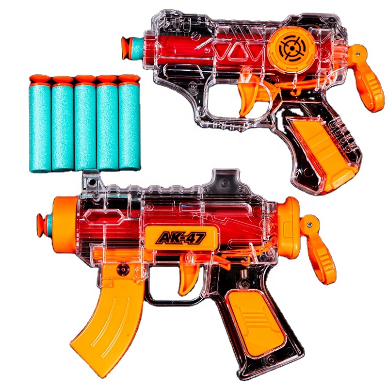 Factory New Design Shooting-Spiel Bewaffnet mit transparentem Bullet-Kinderspiel zeug EVA Soft Gun Airsoft Barrel Soft Toy Guns Kinderspiel zeug pistole