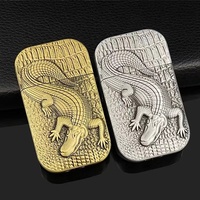 Briquet de flamme de Crocodile en métal, vente chaude créative allume-cigare gaz Crocodile en relief