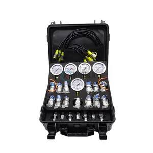 Kit di prova della pressione idraulica con 5 manometri 5 provette e 13 giunti e 14 connettori a t Kit manometro idraulico pressione